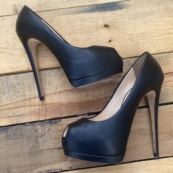 EUC Giuseppe Zanotti Vero Cuoio Black Leather Shoes Stiletto Heels - Picture 14 of 16